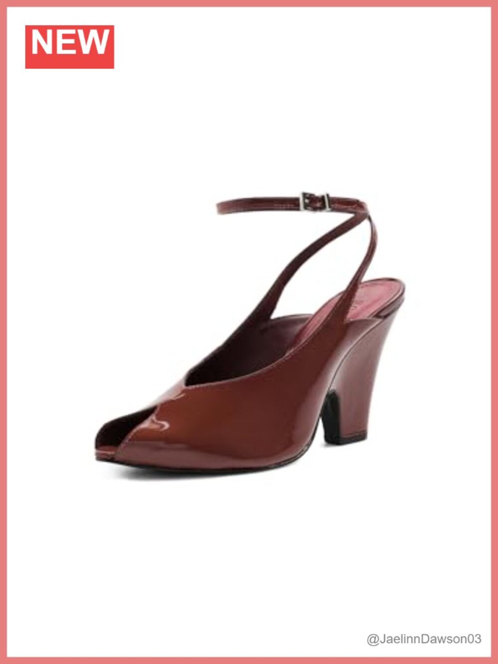 Leather Peep Toe Pumps Block Heel Ankle Strap Women's Heels